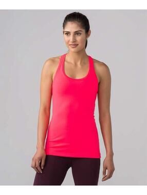 Lululemon Cool Racerback Neon Coral Medium